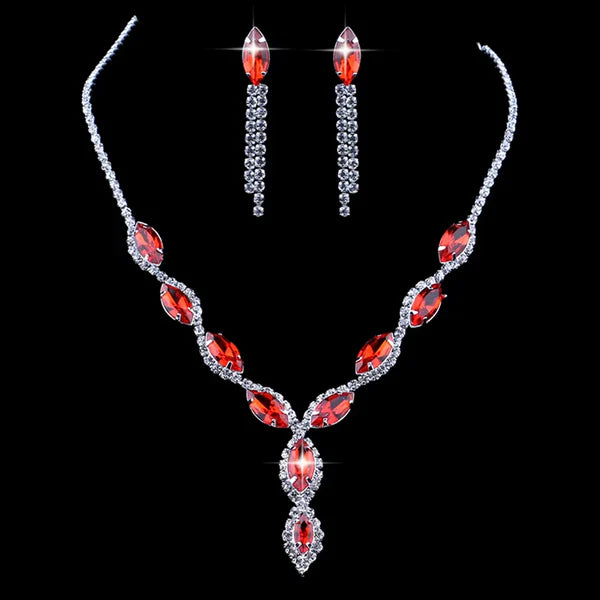 Necklace and Earrings Set Wedding Jewelry Set (1 Set / Mix Color)