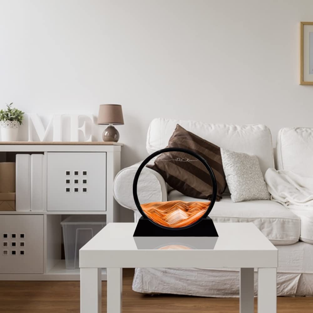 Premium Round Rotating Moving Sand Art
Frame For Home & Office Décor |
Mesmerizing Flowing Sand Picture With Durable Black Stand | Relaxing Desktop Showpiece For Living Room, Bedroom & Work Desk | Luxury Motion Art Gift For All...