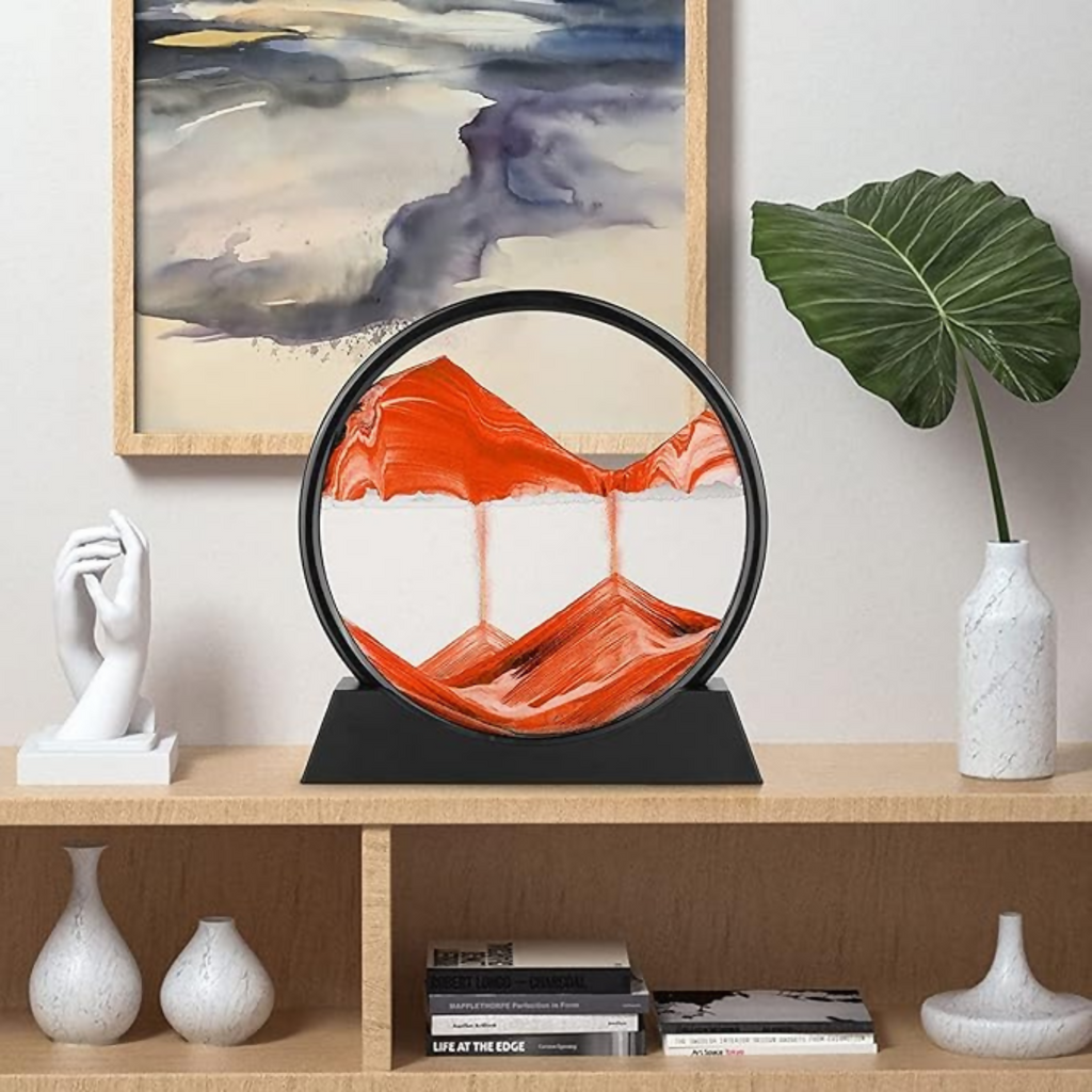 Premium Round Rotating Moving Sand Art
Frame For Home & Office Décor |
Mesmerizing Flowing Sand Picture With Durable Black Stand | Relaxing Desktop Showpiece For Living Room, Bedroom & Work Desk | Luxury Motion Art Gift For All...