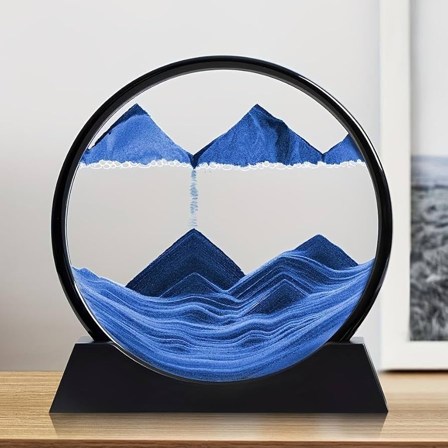 Premium Round Rotating Moving Sand Art
Frame For Home & Office Décor |
Mesmerizing Flowing Sand Picture With Durable Black Stand | Relaxing Desktop Showpiece For Living Room, Bedroom & Work Desk | Luxury Motion Art Gift For All...