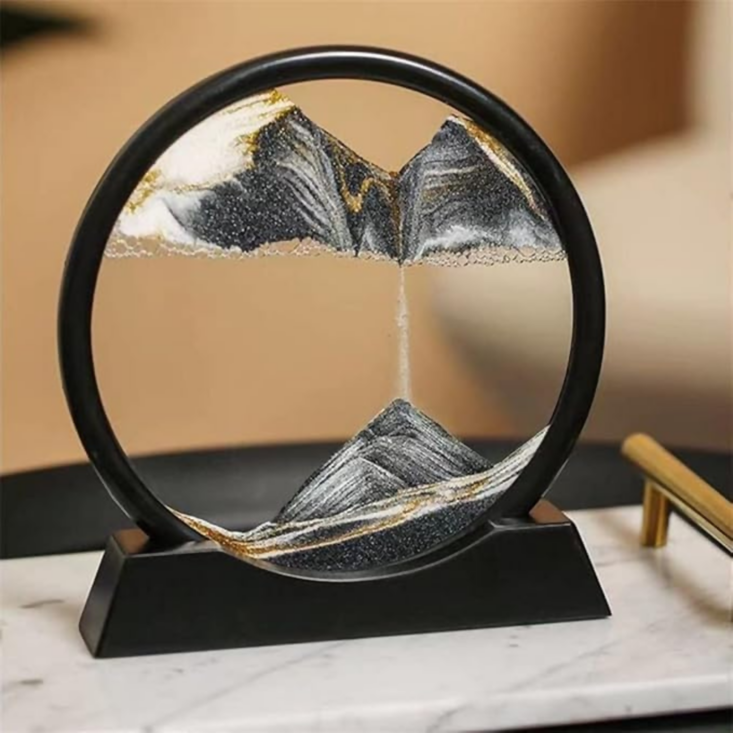 Premium Round Rotating Moving Sand Art
Frame For Home & Office Décor |
Mesmerizing Flowing Sand Picture With Durable Black Stand | Relaxing Desktop Showpiece For Living Room, Bedroom & Work Desk | Luxury Motion Art Gift For All...
