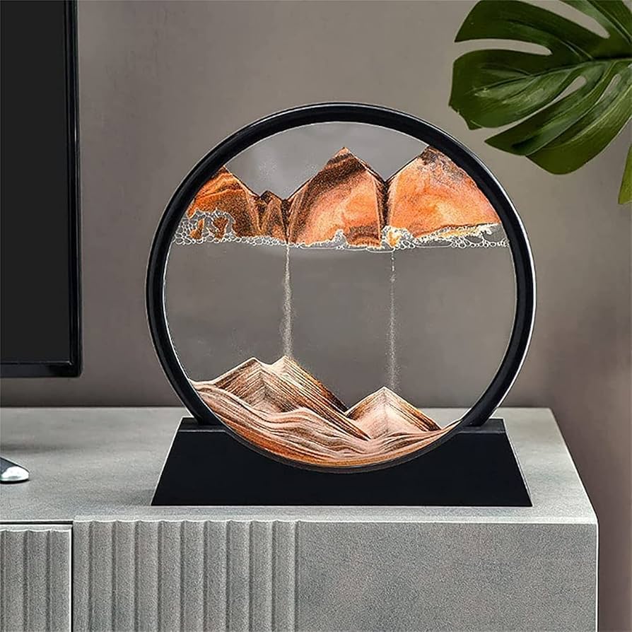 Premium Round Rotating Moving Sand Art
Frame For Home & Office Décor |
Mesmerizing Flowing Sand Picture With Durable Black Stand | Relaxing Desktop Showpiece For Living Room, Bedroom & Work Desk | Luxury Motion Art Gift For All...